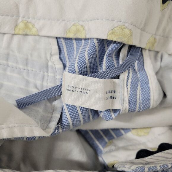 Leifsdottir Blue and White Nautical Bermuda Shorts with Sash Belt Size 8 - Picture 2 of 8